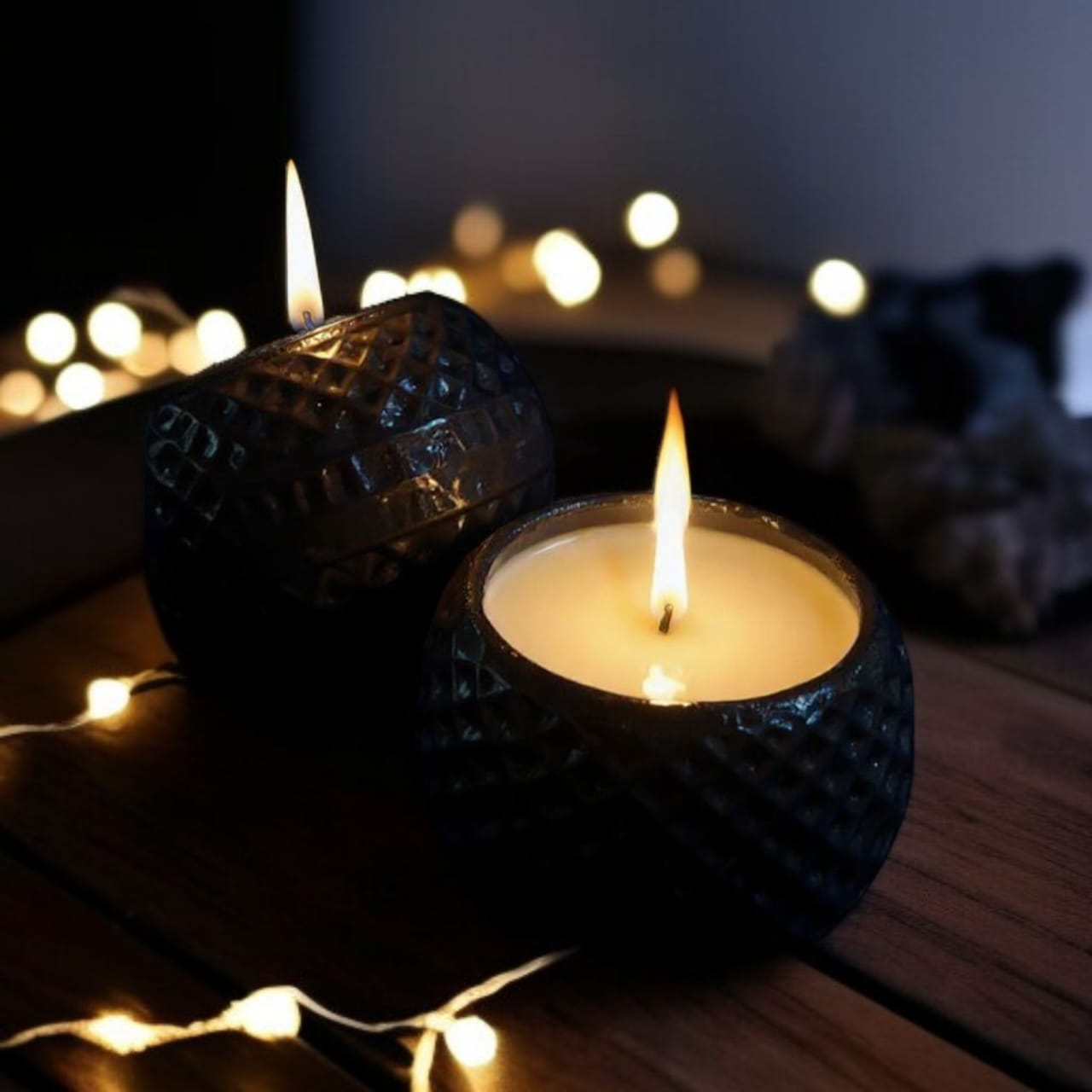 Glossy Blue Diya(Set of 2)